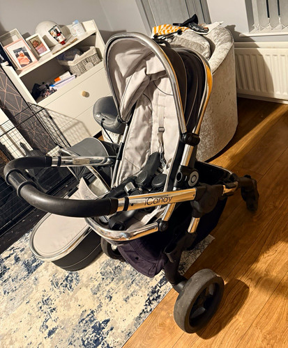 Icandy grey single pram with - pram,