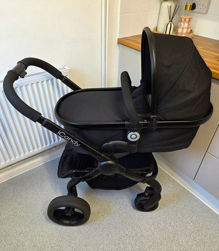 Icandy black pram - black,, pram/pushchair