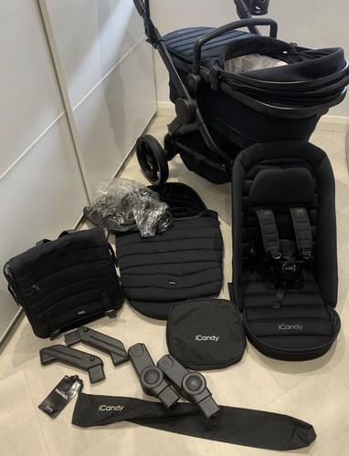 Icandy peach black pram - icandy, 7